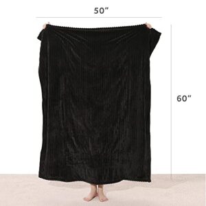 Sunbeam Royal Posh Ribbed Ebony Heated Personal Throw / Blanket, Cozy-Warm, Adjustable Heat Settings