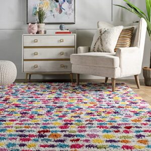 nuLOOM Allard Striped Shag Area Rug, 5' 3" x 7' 6", Multi