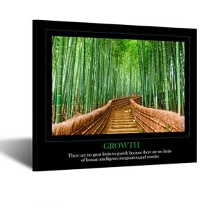 kreative arts motivational self positive office quotes inspirational bamboo growth poster canvas prints wall art for walls decoration 20x24inch (growth)