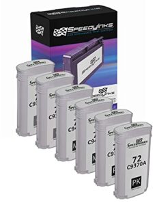 speedyinks compatible replacements for hp 72 ink cartridge high yield (2 photo black, 2 matte black, 2 gray, 6-pack) for use in designjet t1100, t1120, t1200, t610, t620, t770, t1100ps, t1120 sd-mfp