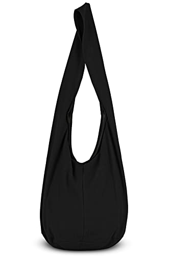 Your Cozy Boho Purses and Handbags Handmade Cotton Bag for Unisex (Cotton Black)