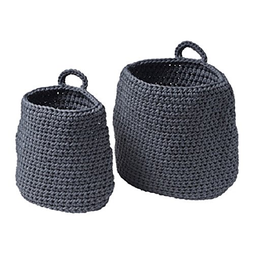 NORDRANA Basket, set of 2, gray