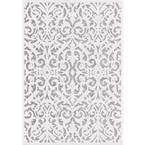 My Texas House by Orian Indoor/Outdoor Lady Bird Area Rug, 5'2" x 7'6", Natural/Grey