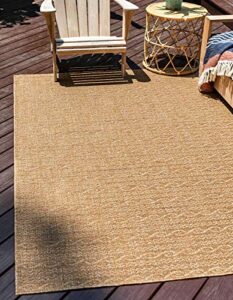 unique loom modern collection distressed, stripes, helix, vintage, indoor and outdoor area rug, 2 ft 2 in x 3 ft, light brown/beige