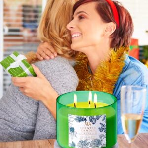 Large Citronella Candles Outdoor Indoor Candle Made with Natural Soy and Essential Oils | 3 Wick Candle 80 Hour Burn | 15.8 oz Highly Scented Aromatherapy Candles for Home | Balcony & Patio Candle