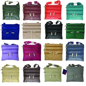 marshal wholesale genuine leather cross body bag purse shoulder bag organizer assorted (12pcs)