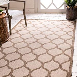 Unique Loom Trellis Collection Area Rug-Lattice Border Design, Moroccan Inspired for Indoor/Outdoor Décor, 2 ft 2 in x 3 ft, Brown/Beige