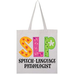 inktastic slp speech language pathologist tote bag white 2e233