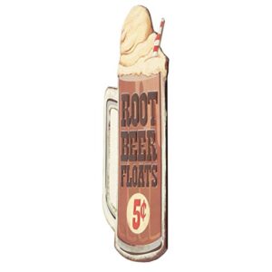 Open Road Brands 40171 Embossed Tin Sign, Root Beer Float Die Cut