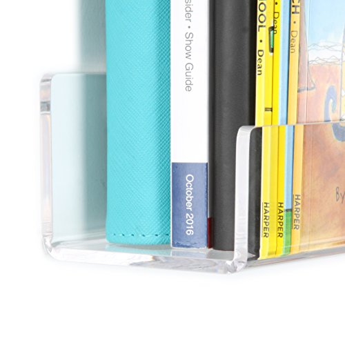 NIUBEE Acrylic 2 Packs Invisible Floating Bookshelves 24 inches,Kids Clear Wall Bookshelves Display Book Shelf,50% Thicker with Free Screwdriver