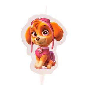 dekora – 2d skye paw patrol candle, pink, 8 x 8 x 12 cm, 346171