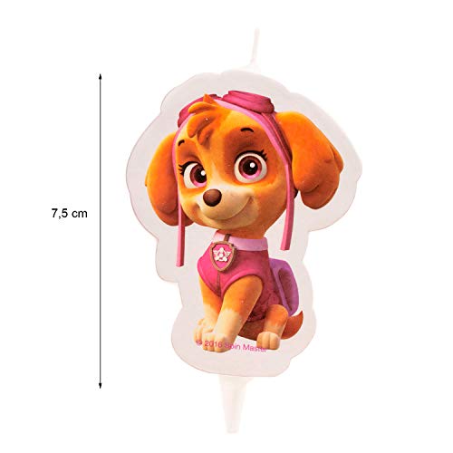 Dekora - 2D Skye Paw Patrol Candle, Pink, 8 x 8 x 12 cm, 346171