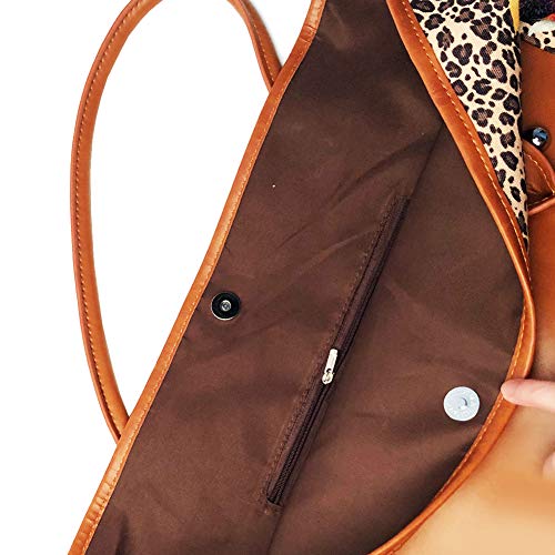 JIU HONG CHAO Large Tote Bag for Women Sunflower Purse Leopard Print Handbag Canvas Beach Bag Lightweigh Tote with Faux Leather Handle Cheetah Gifts for Women…