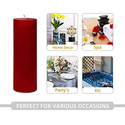 Zest Candle 3" by 9" Red Pillar Candle, 3" Diameter x 9" H