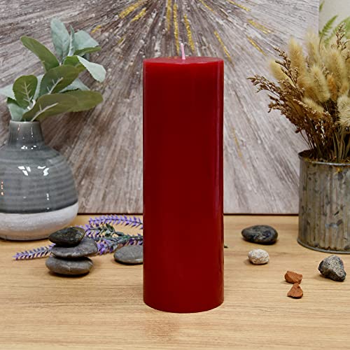 Zest Candle 3" by 9" Red Pillar Candle, 3" Diameter x 9" H