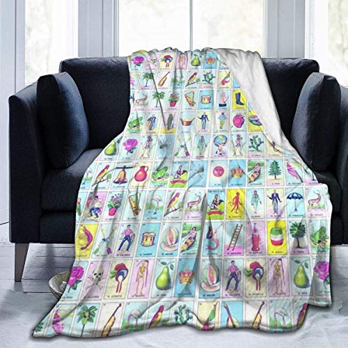 Loteria Blanket Super Soft Light Weight Cozy Warm Fluffy Plush Throw Blanket for Bed Couch Living Room 40x50 inch