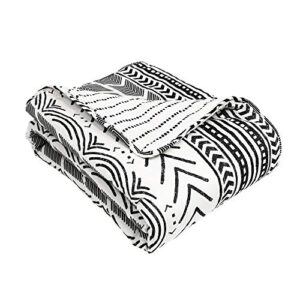 Lush Decor, Black & White Hygge Geo Throw, 60" x 50"