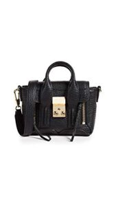 3.1 phillip lim women’s pashli nano satchel, black, one size