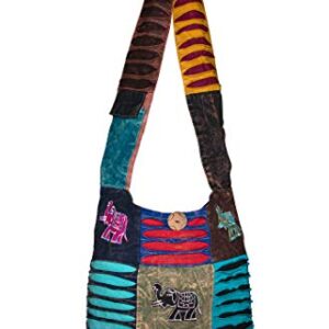 Hobo Colorful Shoulder Bag Women Sling Slouch Hippie Boho (Elephant)