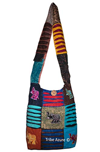 Hobo Colorful Shoulder Bag Women Sling Slouch Hippie Boho (Elephant)