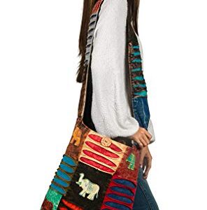 Hobo Colorful Shoulder Bag Women Sling Slouch Hippie Boho (Elephant)