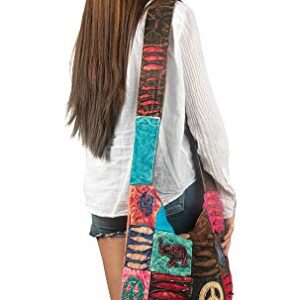 Hobo Colorful Shoulder Bag Women Sling Slouch Hippie Boho (Elephant)