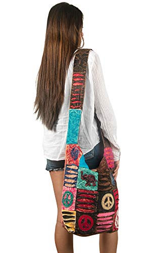 Hobo Colorful Shoulder Bag Women Sling Slouch Hippie Boho (Elephant)