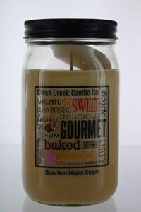 swan creek 100% american soybean 24 oz. jar candle – bourbon maple sugar