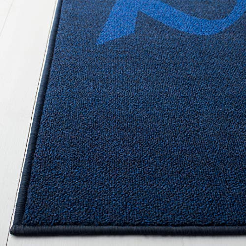 SAFAVIEH Machine Washable Slip Resistant Collection 2' 3" x 3' 9" Blue/Light Blue Inspired by Disney Aladdin - Genie Kids Bedroom Nursery Playroom Area Rug