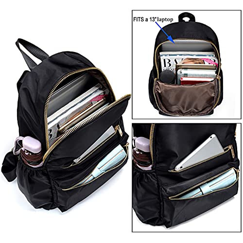 UTO Fashion Backpack Oxford Waterproof Cloth Nylon Rucksack School College Bookbag Shoulder Purse Black