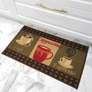 kitchen rugs and mats – non skid, rubber back – coffee themed – doormat