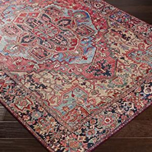 Artistic Weavers Reeta Printed Medallion Area Rug,7'6" x 9'6",Bright Red/Wheat