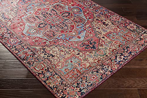 Artistic Weavers Reeta Printed Medallion Area Rug,7'6" x 9'6",Bright Red/Wheat