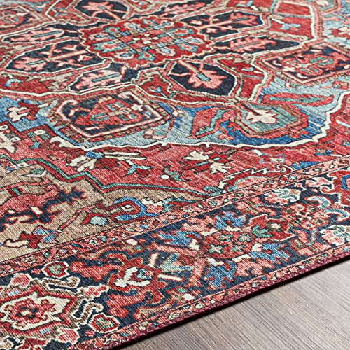 Artistic Weavers Reeta Printed Medallion Area Rug,7'6" x 9'6",Bright Red/Wheat