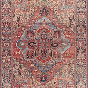 Artistic Weavers Reeta Printed Medallion Area Rug,7'6" x 9'6",Bright Red/Wheat