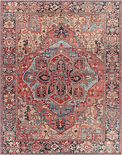 Artistic Weavers Reeta Printed Medallion Area Rug,7'6" x 9'6",Bright Red/Wheat