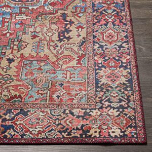 Artistic Weavers Reeta Printed Medallion Area Rug,7'6" x 9'6",Bright Red/Wheat