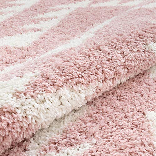 Well Woven Madison Shag Edona Pink Moroccan Tribal 5'3" x 7'3" Area Rug, 5 ft 3 in x 7 ft 3