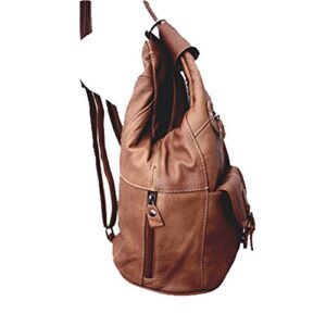 SILVERFEVER Silver Fever® Genuine Leather Backpack Purse Sling Organizer (Brown)