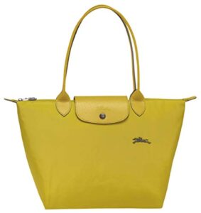 longchamp le pliage club large shoulder tote (acid yellow)