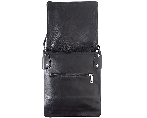 LaGaksta Ashley II Italian Soft Leather Shoulder Crossbody Bag -Black,Small