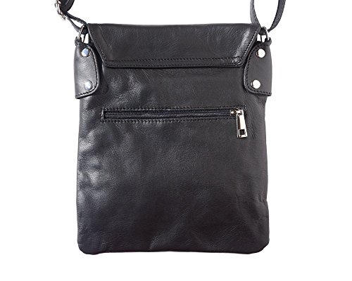 LaGaksta Ashley II Italian Soft Leather Shoulder Crossbody Bag -Black,Small