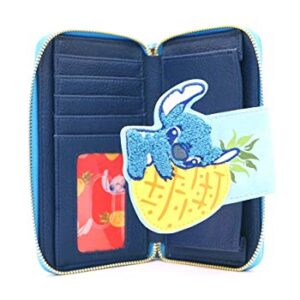 Loungefly x Lilo and Stitch Pineapple Stitch Chenille Snap Wallet, Blue, Standard