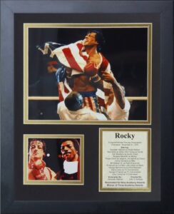 rocky- champion boxer collectible | framed photo collage wall art decor – 12″x15″ | legends never die