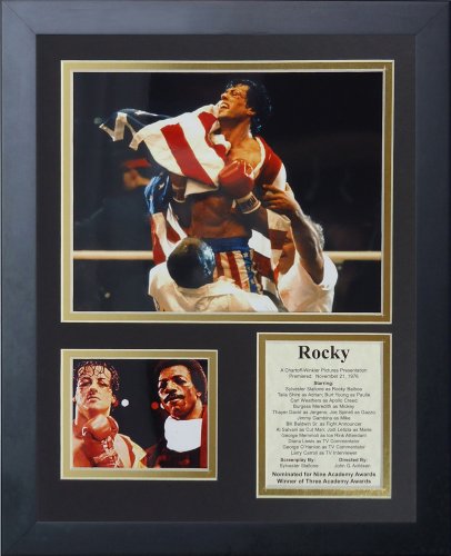 Rocky- Champion Boxer Collectible | Framed Photo Collage Wall Art Decor - 12"x15" | Legends Never Die