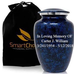 SmartChoice Personalized Cremation Urn for Human Ashes Adult Memorial urns Funeral Vase with Secure Lid