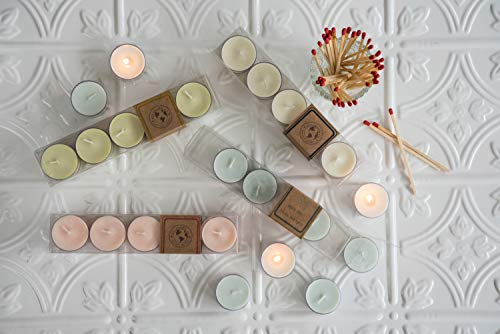 Eco Candle Co. Tea Light Candles, Chamomile Sage, 10-Pack - Scents of Sage & Chamomile - Recyclable, 100% Soy Wax, No Lead, Hand Poured, Phthalate Free, Made from Midwest Grown Soybeans.6 oz. Each