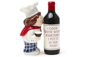 pacific giftware wine chef waiter magnetic salt & pepper shakers