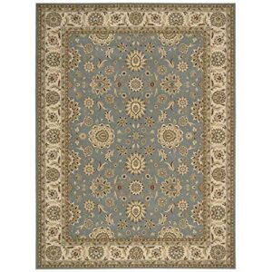 nourison persian crown bohemian blue 9’3″ x 12’9″ area -rug, easy -cleaning, non shedding, bed room, living room, dining room, kitchen (9×13)