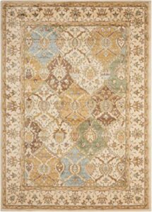 nourison modesto traditional beige 5’3″ x 7’3″ area rug, easy cleaning, non shedding, bed room, living room, dining room, kitchen (5×7)